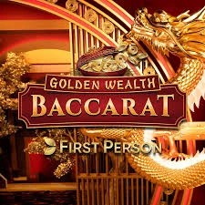 Golden Wealth Baccarat slot logo by Evolution at Spin casino