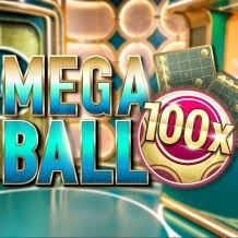 Official Live Dealer logo: Mega Ball 100x by Evolution at Spin casino